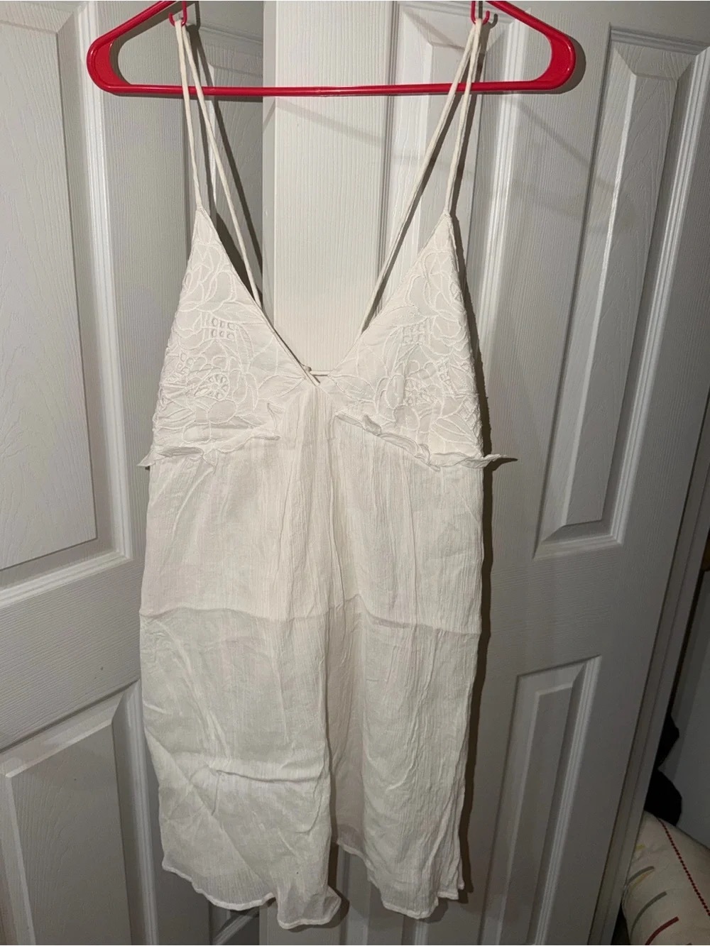 Topshop Cream Lace-Trim Slip